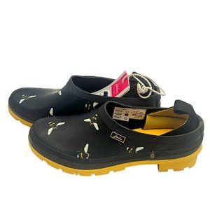 Joules Black Bees Pop On Clog Wellies Never Worn Sz 7